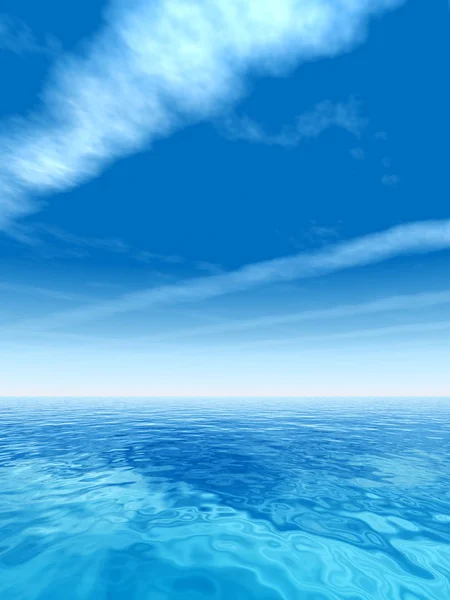 Vattenvågor och sky — Stockfoto