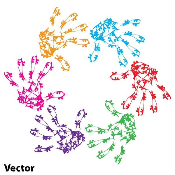 Kavramsal çocuk eller daire — Stok Vektör