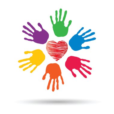 heart symbol with child hands