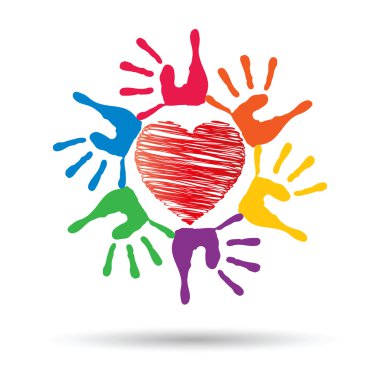 heart symbol with child hands