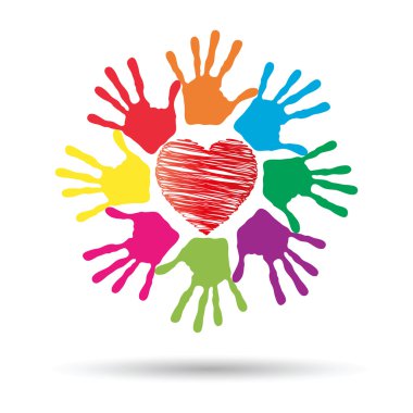 heart symbol with child hands