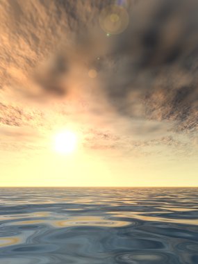 Gün batımında güzel bir deniz manzarası