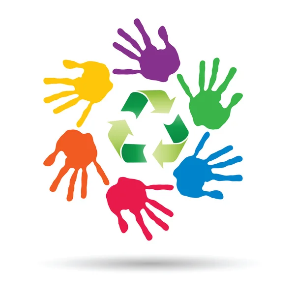 Human hands with  recycle symbol — Stock Fotó