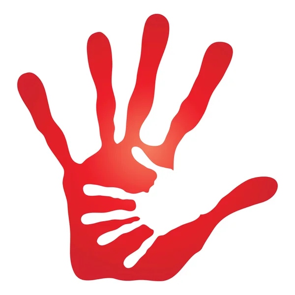 Human hand prints painted — Stock Photo, Image