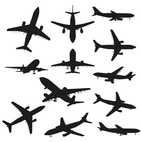 black planes or airplanes flying
