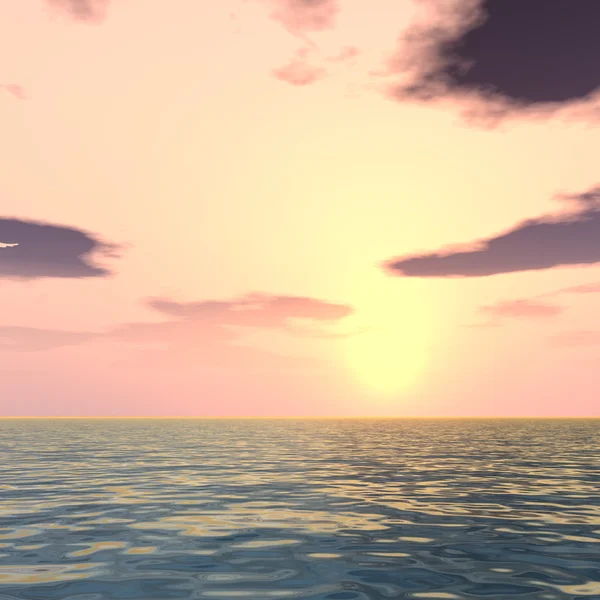 En vacker havsutsikt vid solnedgången — Stockfoto