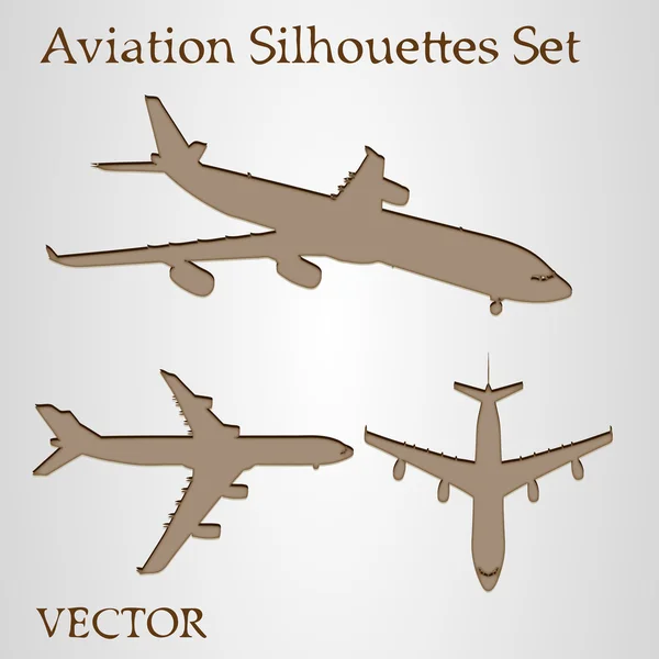 Brown plane set — Stock Vector