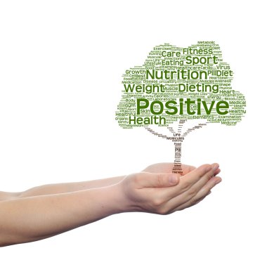 Koncept eller begreppsmässig svart hälsa text ordet moln som träd och gräs isolerad på vit bakgrund