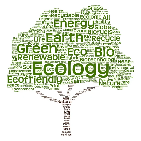 Екологія, recycle тексту — стокове фото