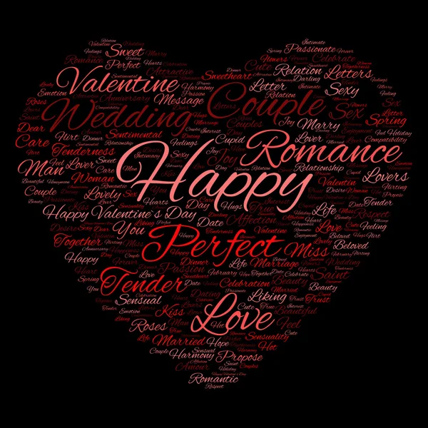 San Valentín wordcloud texto — Foto de Stock