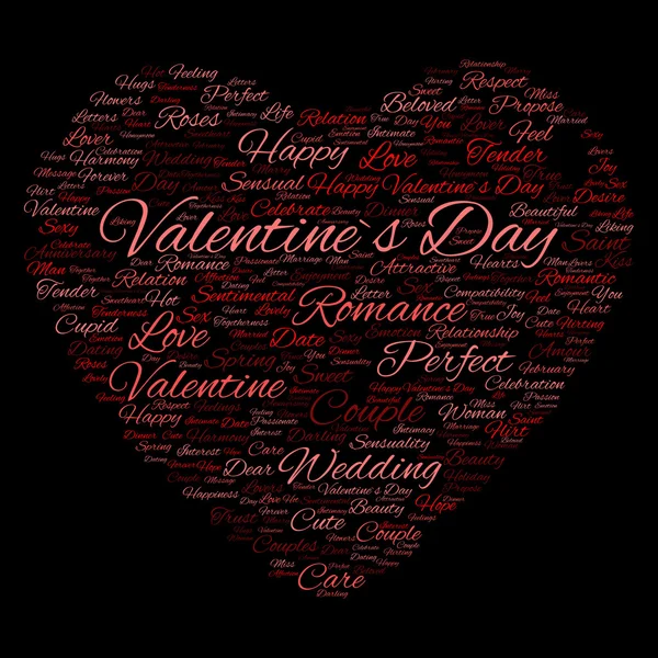 Valentine's Day wordcloud text — Stock Photo, Image