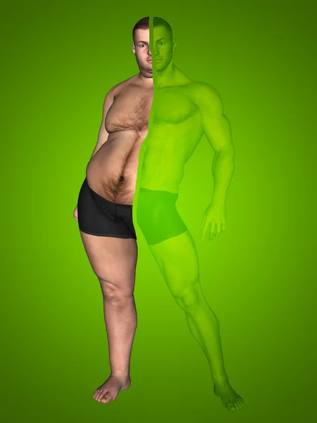 スリム フィット若い男が筋肉とダイエット — ストック写真