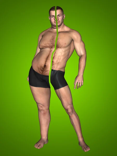 Slim fit dieta z mięśni młody człowiek — Zdjęcie stockowe
