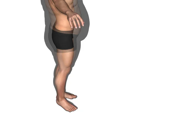 근육 질의 젊은 남자와 슬림 맞춤된 다이어트 — 스톡 사진