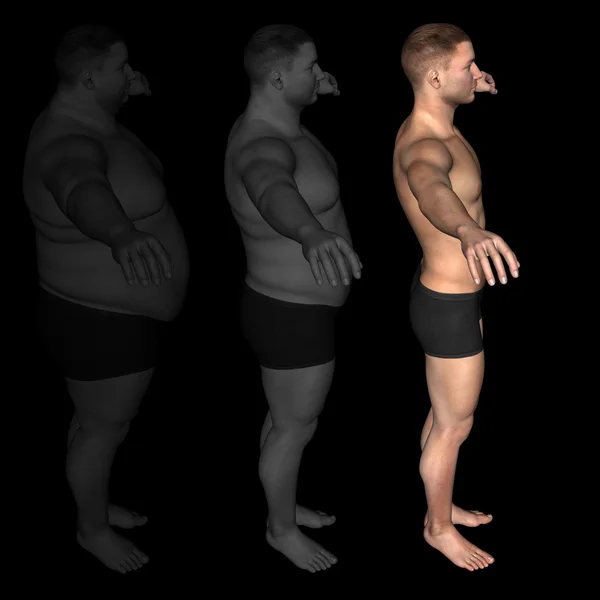 Slim fit dieta z mięśni młodych mężczyzn — Zdjęcie stockowe