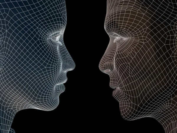 Human male and  female heads — Stock Photo, Image