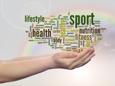 Soyut sağlık kelime bulutu