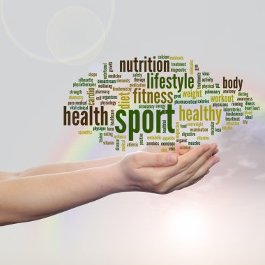 Soyut sağlık kelime bulutu