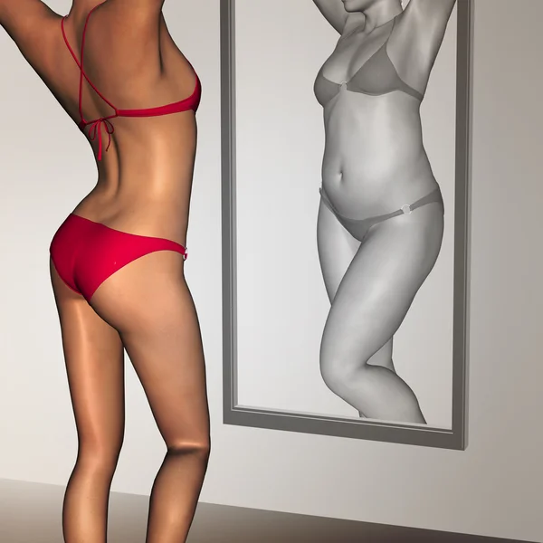 Overweight vs fit healthy woman — Stock Photo, Image