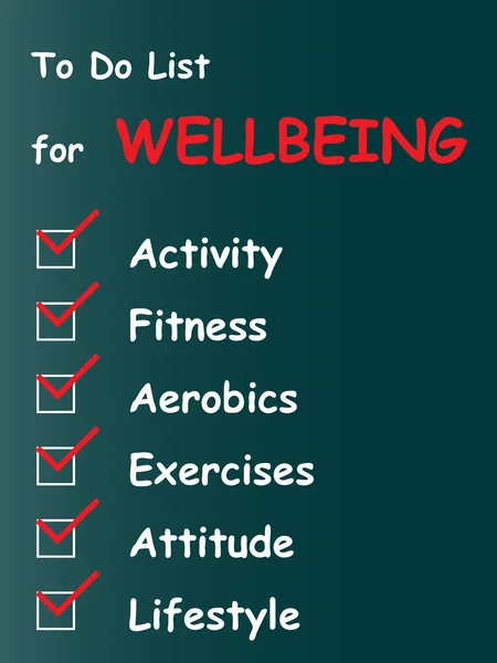 Wellbeing chalk text — Stock Photo, Image