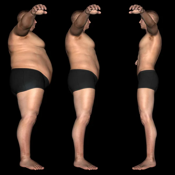 Slim fit kost med muskulös unga män — Stockfoto
