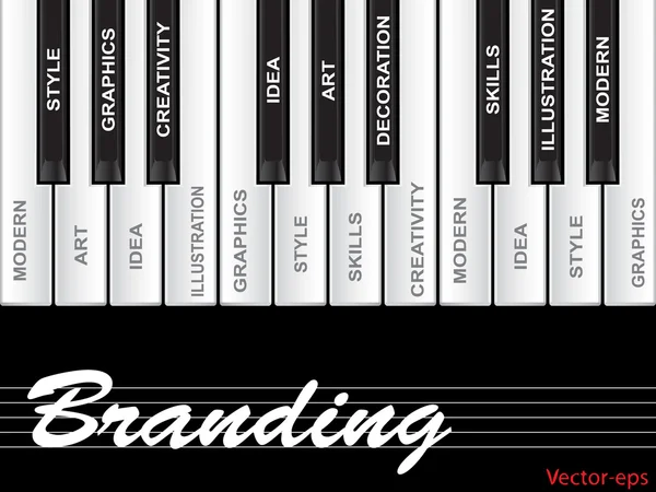 Branding piano word cloud — Stock vektor