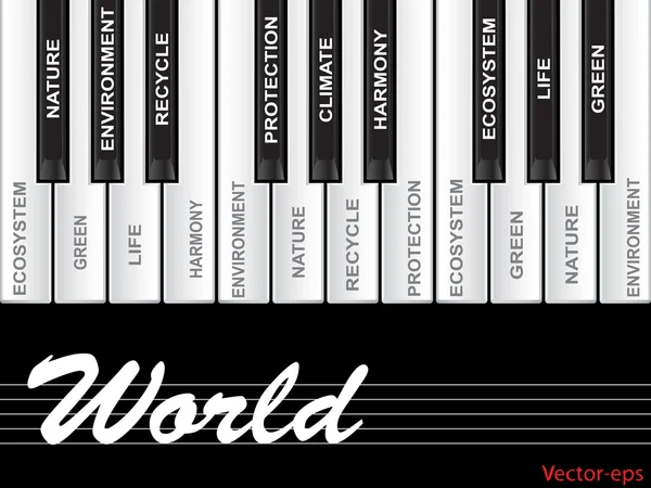 Tasti del pianoforte mondiale — Vettoriale Stock