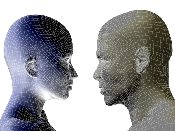 stock image human male and  female heads