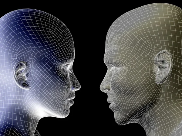 Human male and  female heads — Stock Photo, Image