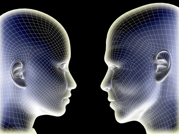 Emberi férfi és női fej — Stock Fotó