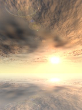 gökyüzünün yansıması ile deniz manzarası