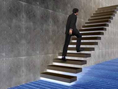 bir merdiven tırmanma işadamı