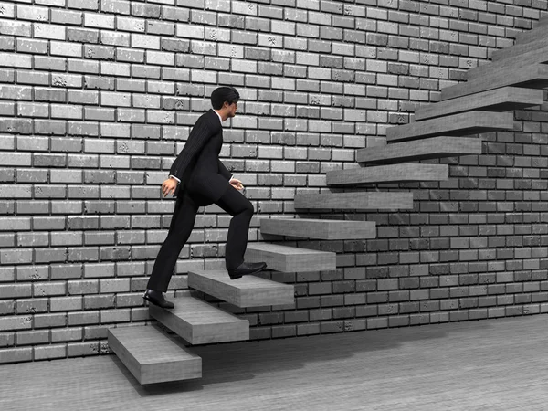 Businessman climbing on a stair — Stock Photo, Image