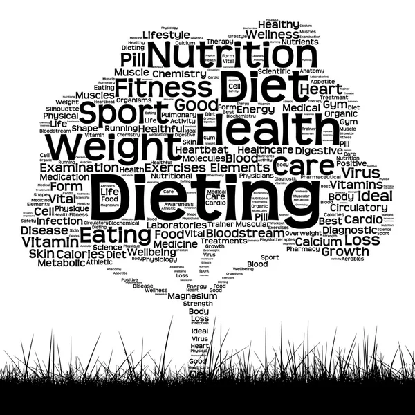 Health text word cloud — Stock Photo, Image