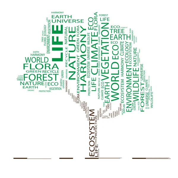 Ökologie-Text als Wordcloud — Stockfoto
