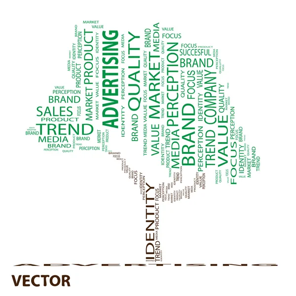 Advertising tree word cloud — Stock Vector