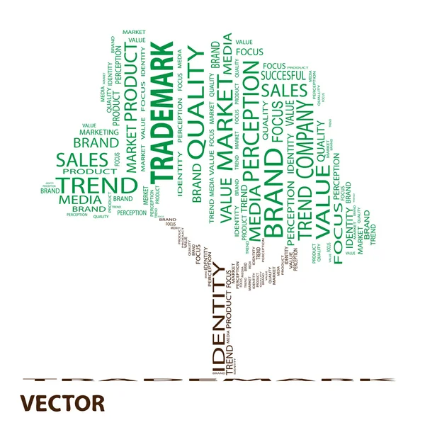 Treadmark träd word cloud — Stock vektor