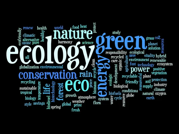 Ecología palabra nube — Foto de Stock