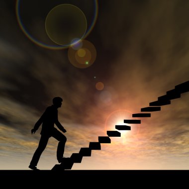 işadamı merdiven veya adımları