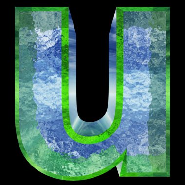 ice font part of set or collection isolated on black background for winter