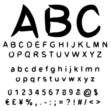 Kroki veya karalama boya yazı tipi