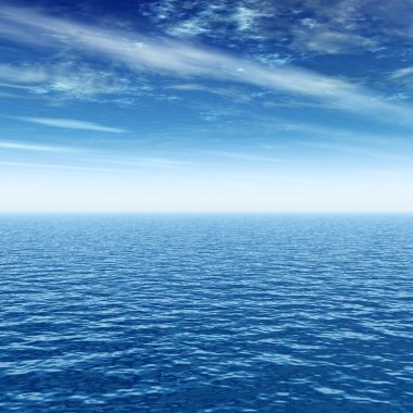 okyanus su dalgaları ve gökyüzü