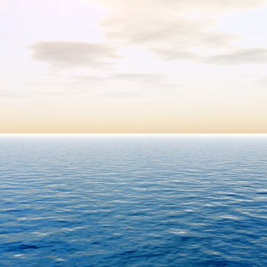 okyanus su dalgaları ve gökyüzü