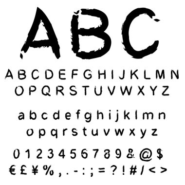 Kroki veya karalama boya yazı tipi