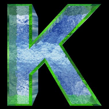 ice font part of set or collection isolated on black background for winter