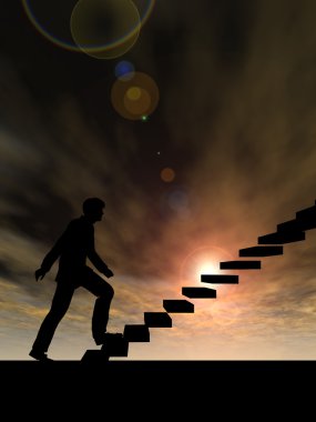 işadamı merdiven veya adımları