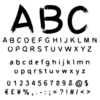 Kroki veya karalama boya yazı tipi