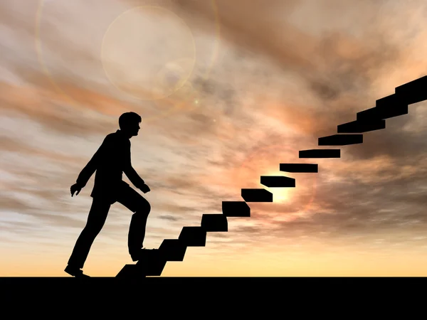 A lépcsőn, vagy lépéseket üzletember — Stock Fotó