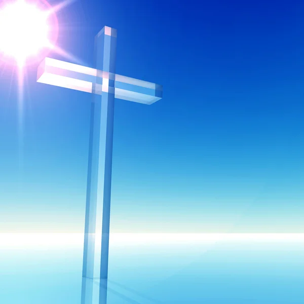 Silhueta de símbolo de cruz ou religião de vidro — Fotografia de Stock