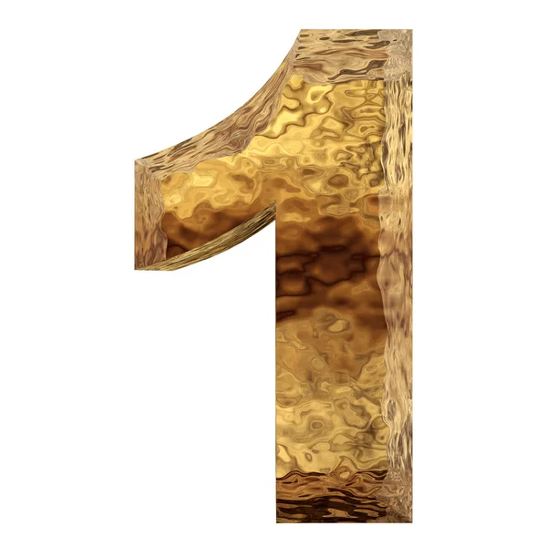 Gouden metalen nummer één — Stockfoto
